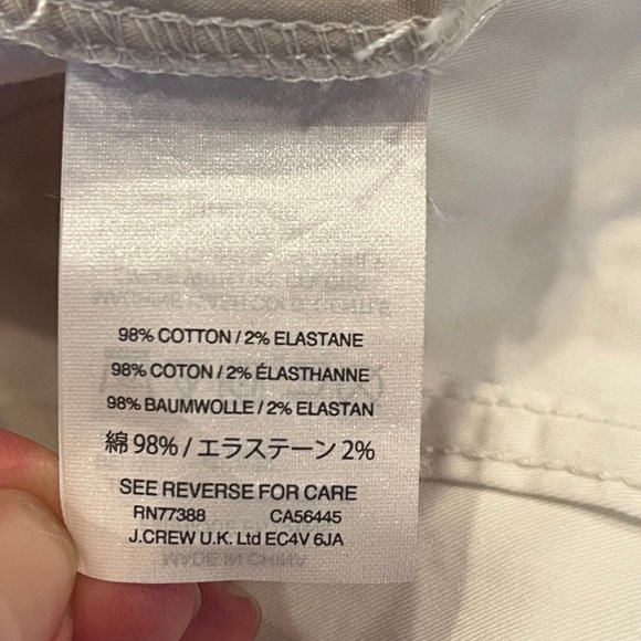 J. Crew 4” stretch chino white shorts, 2 - Picture 5 of 6